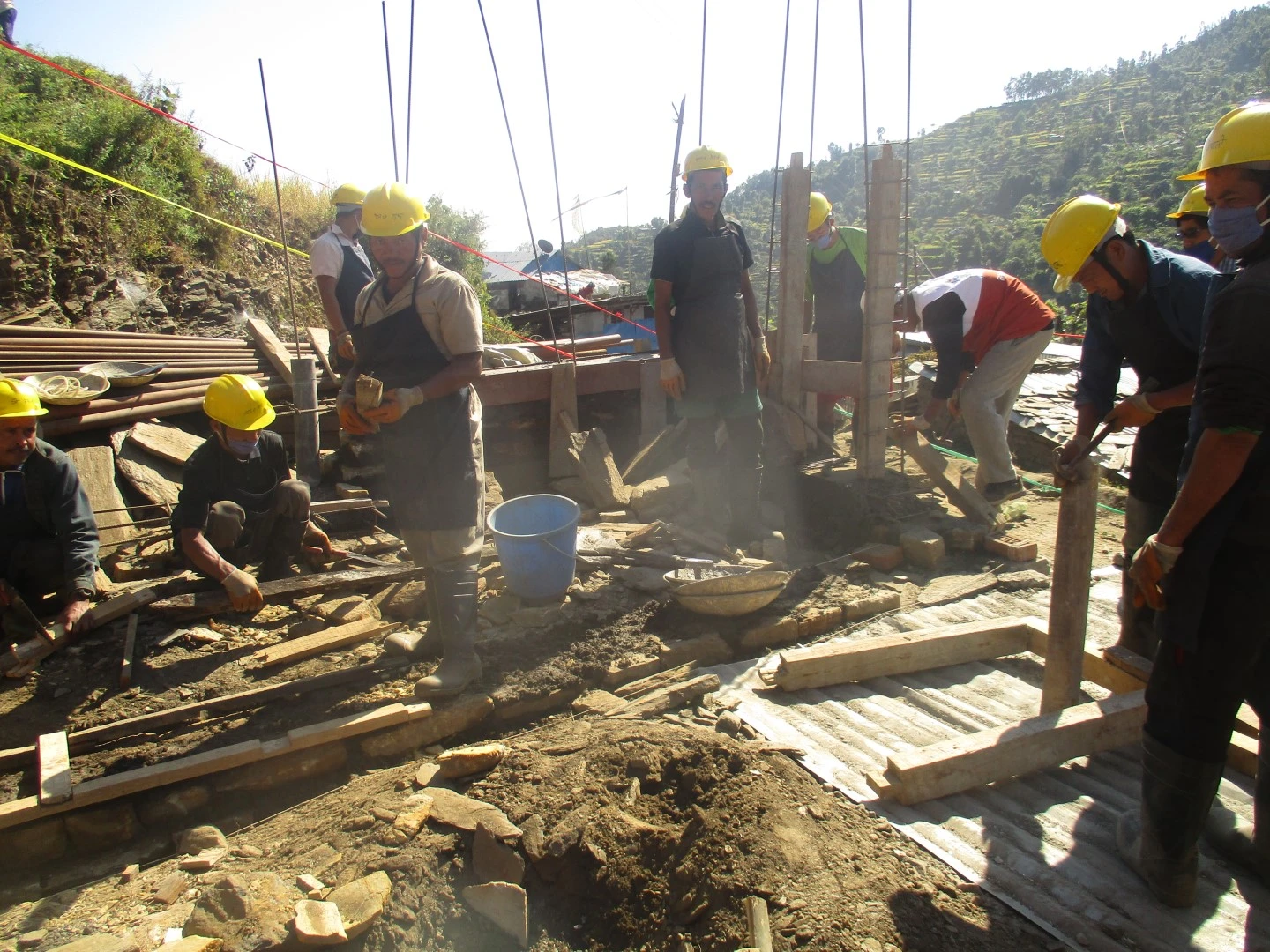 construction workers building house